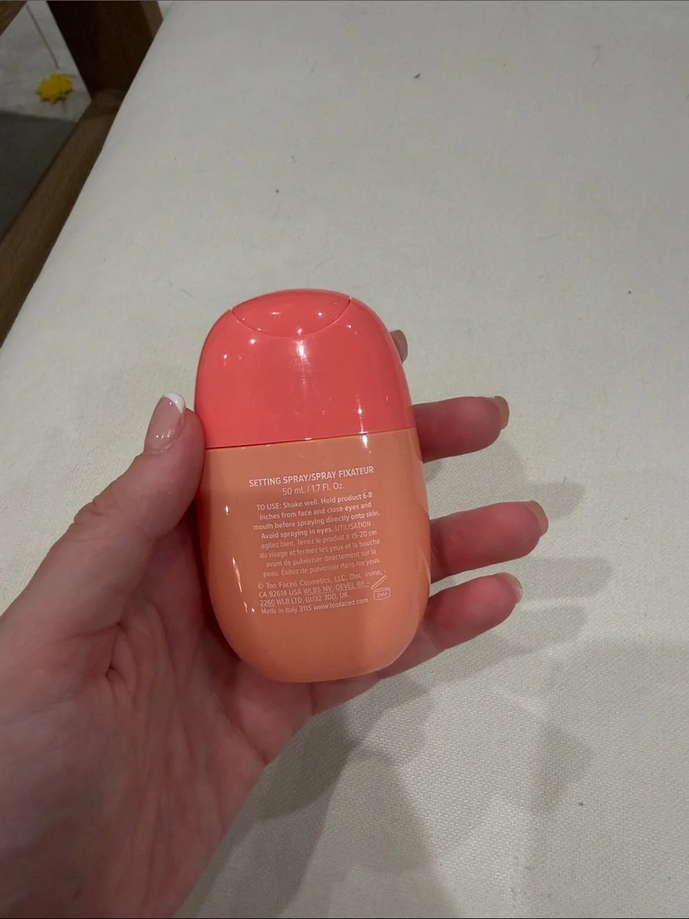 Too faced peach mist hydrating setting spray